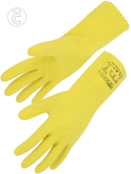 Gant latex sans support floqué coton